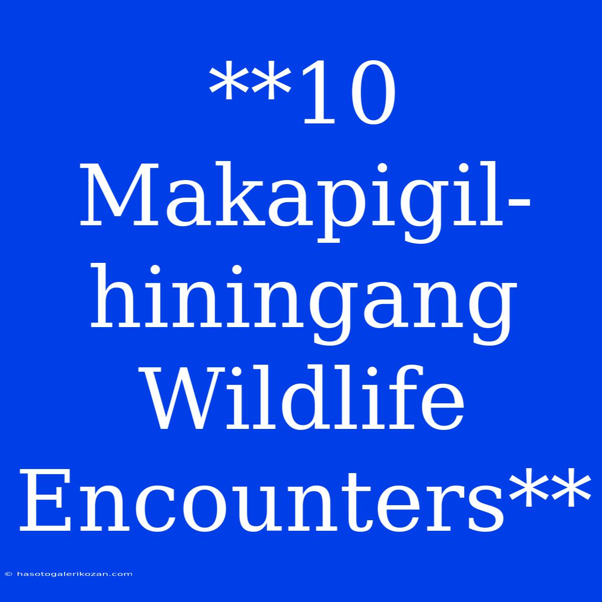 **10 Makapigil-hiningang Wildlife Encounters**