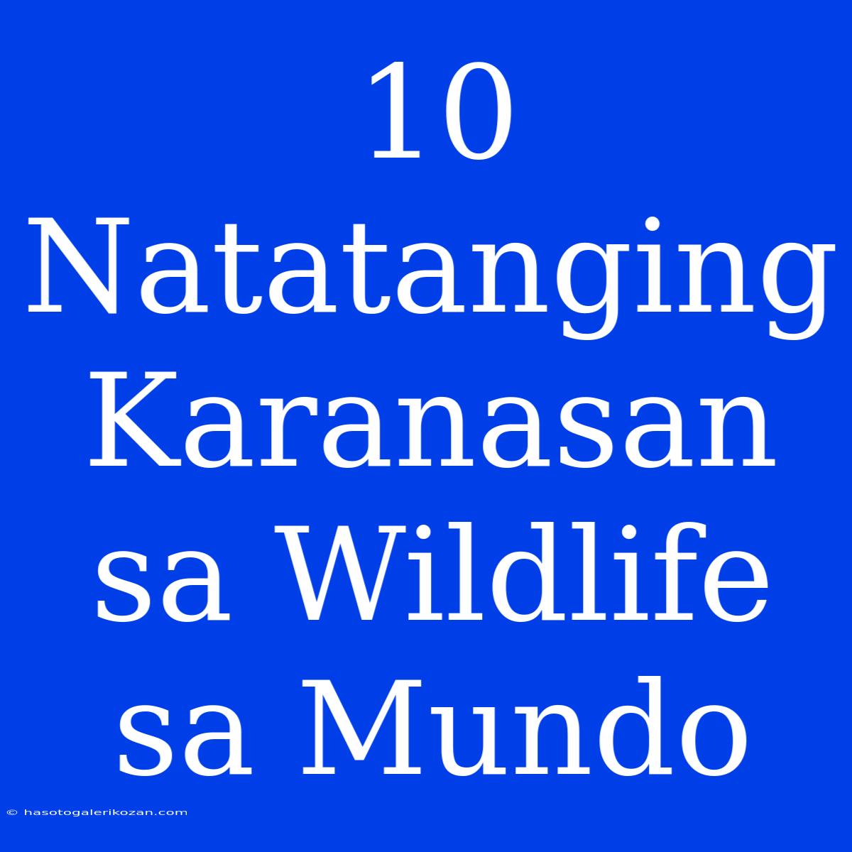 10 Natatanging Karanasan Sa Wildlife Sa Mundo