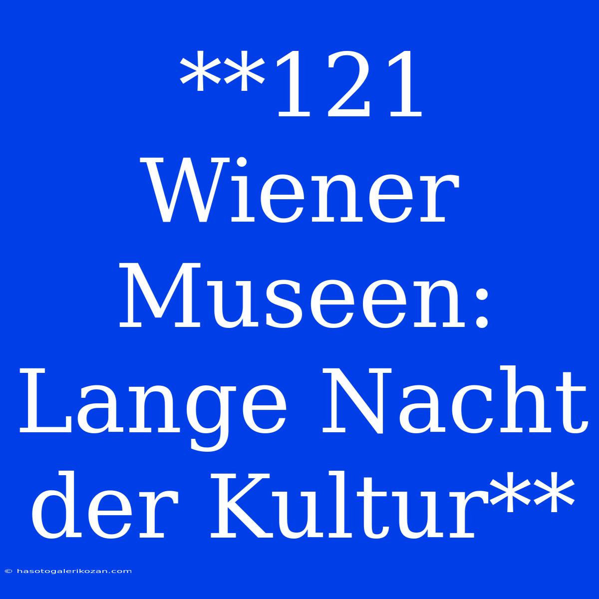 **121 Wiener Museen: Lange Nacht Der Kultur**