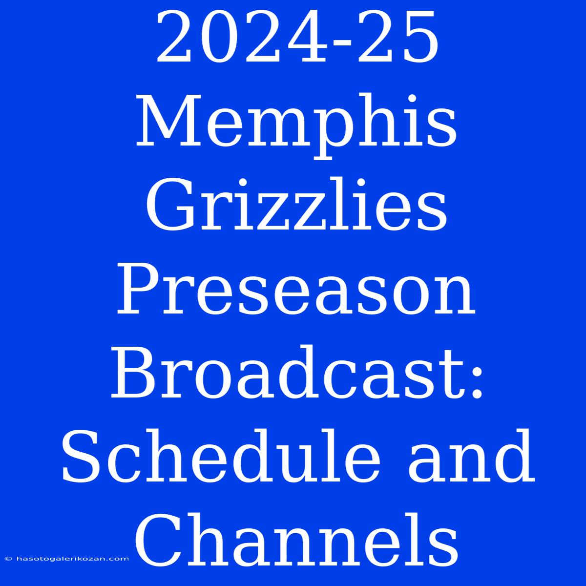 2024-25 Memphis Grizzlies Preseason Broadcast: Schedule And Channels