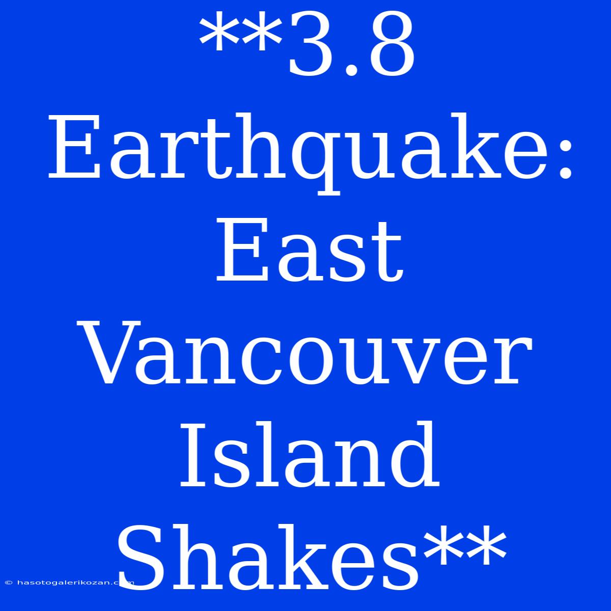 **3.8 Earthquake: East Vancouver Island Shakes**