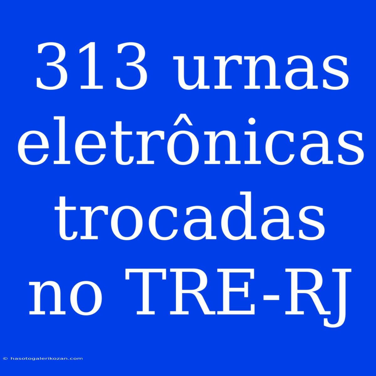 313 Urnas Eletrônicas Trocadas No TRE-RJ