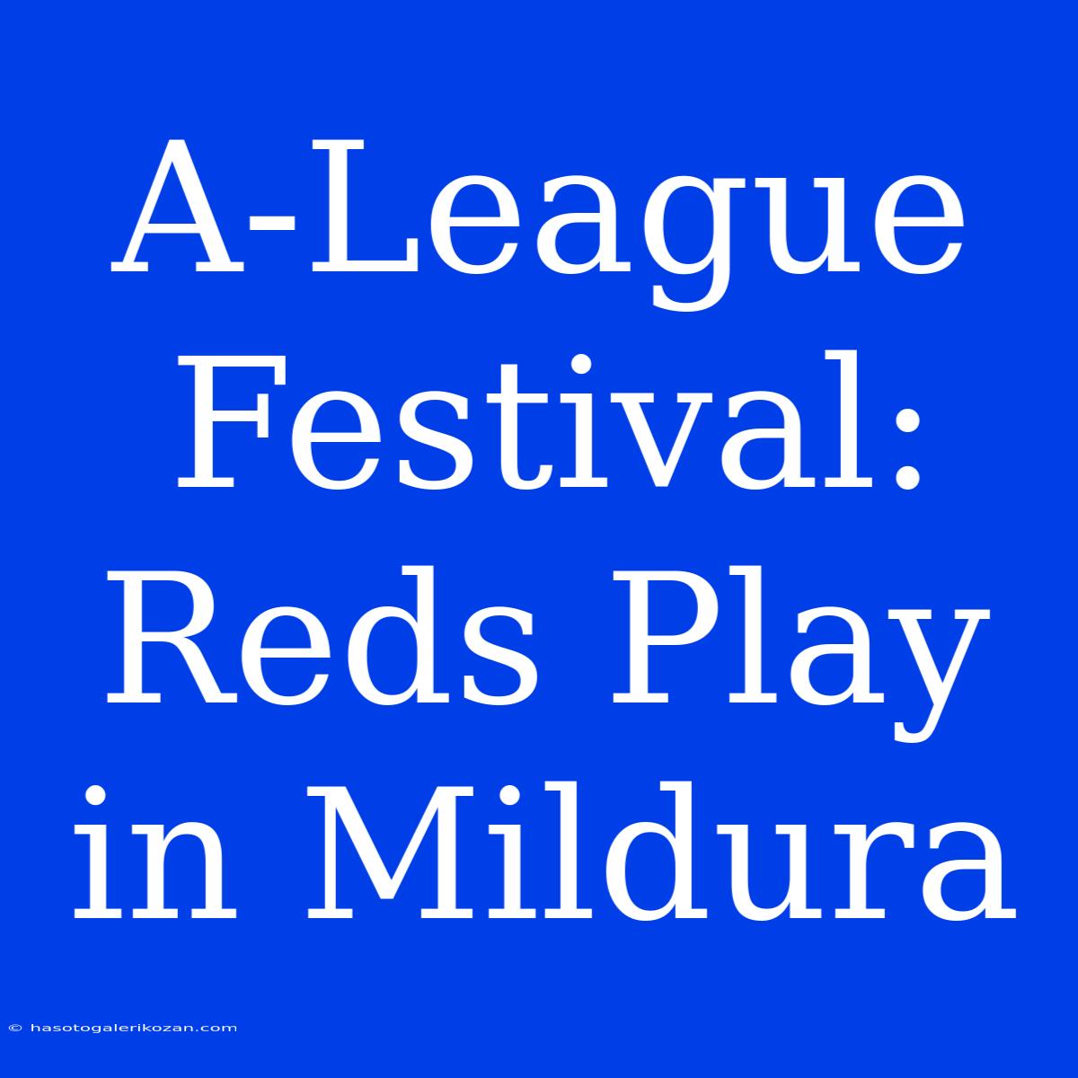 A-League Festival: Reds Play In Mildura 