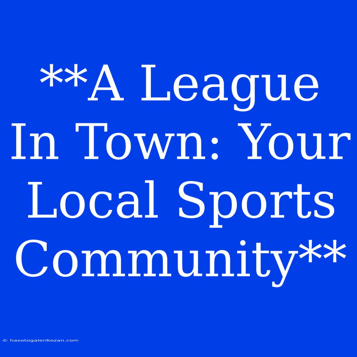 **A League In Town: Your Local Sports Community**