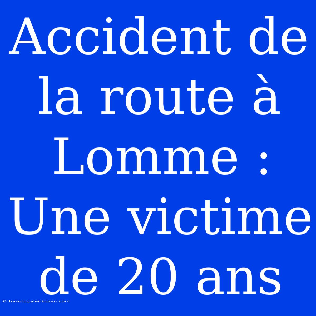 Accident De La Route À Lomme : Une Victime De 20 Ans