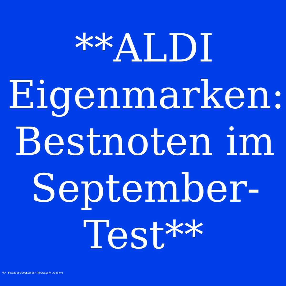 **ALDI Eigenmarken: Bestnoten Im September-Test**