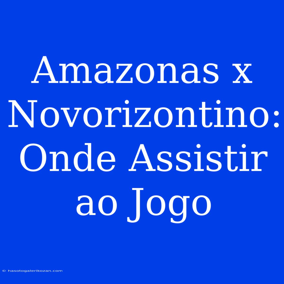 Amazonas X Novorizontino: Onde Assistir Ao Jogo