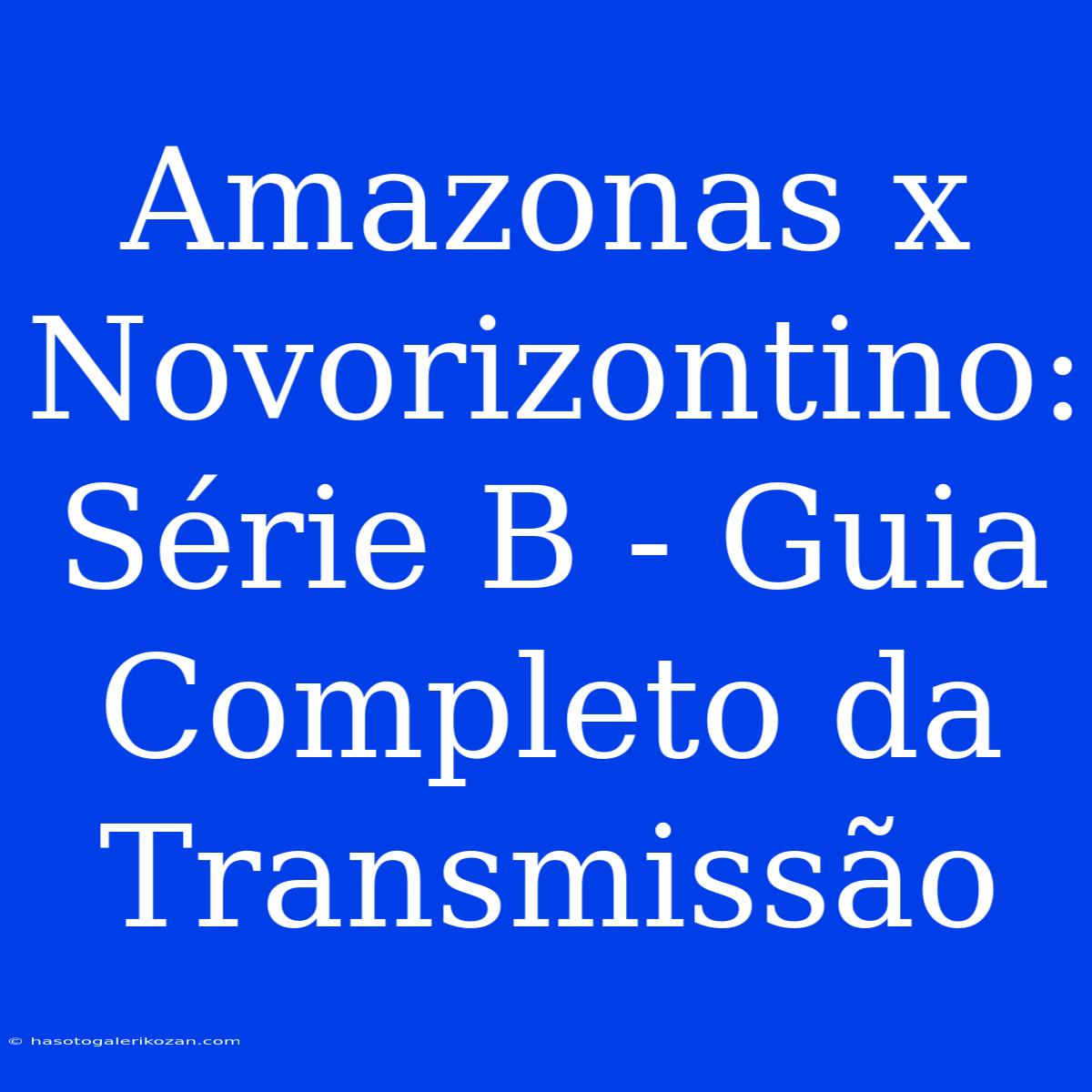 Amazonas X Novorizontino: Série B - Guia Completo Da Transmissão