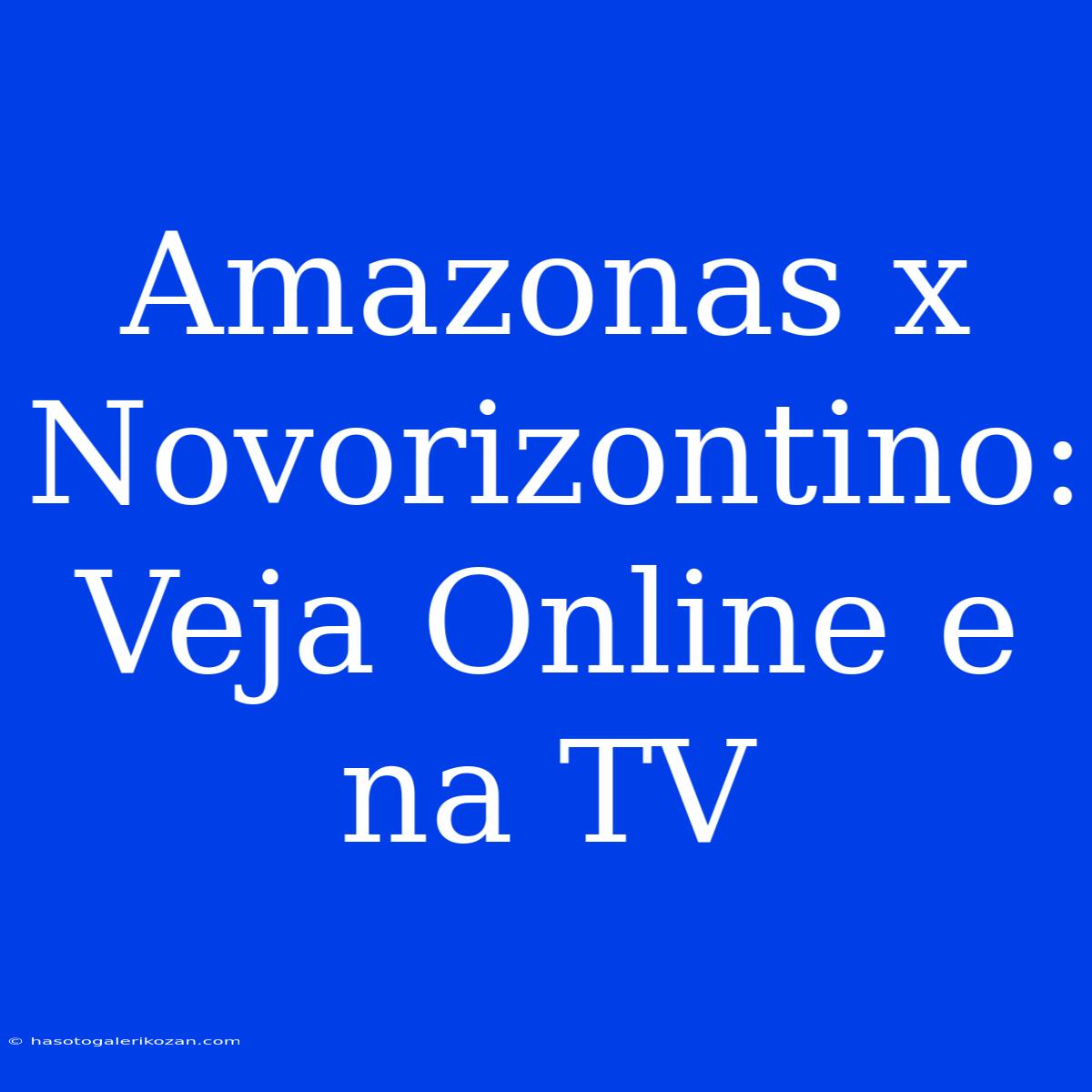 Amazonas X Novorizontino: Veja Online E Na TV