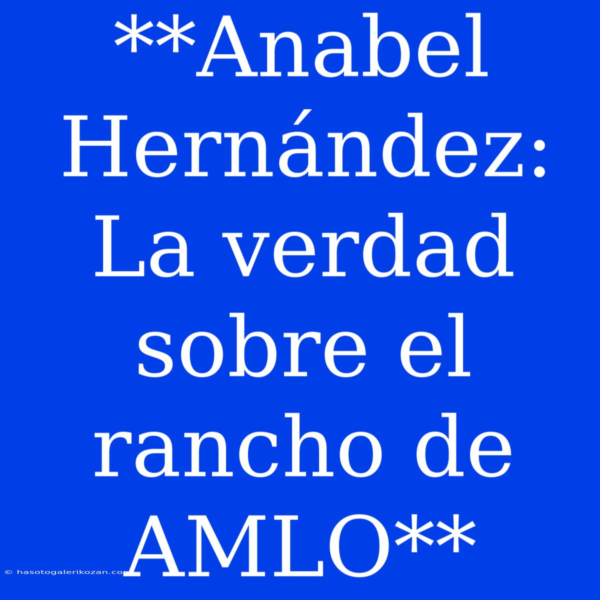 **Anabel Hernández: La Verdad Sobre El Rancho De AMLO**