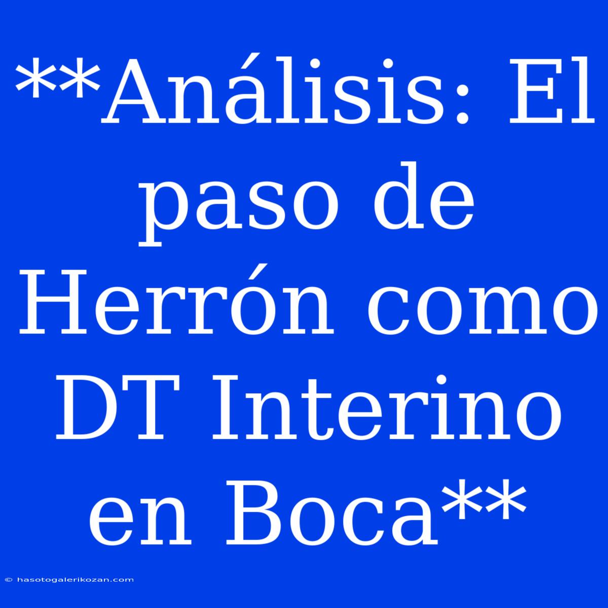 **Análisis: El Paso De Herrón Como DT Interino En Boca** 