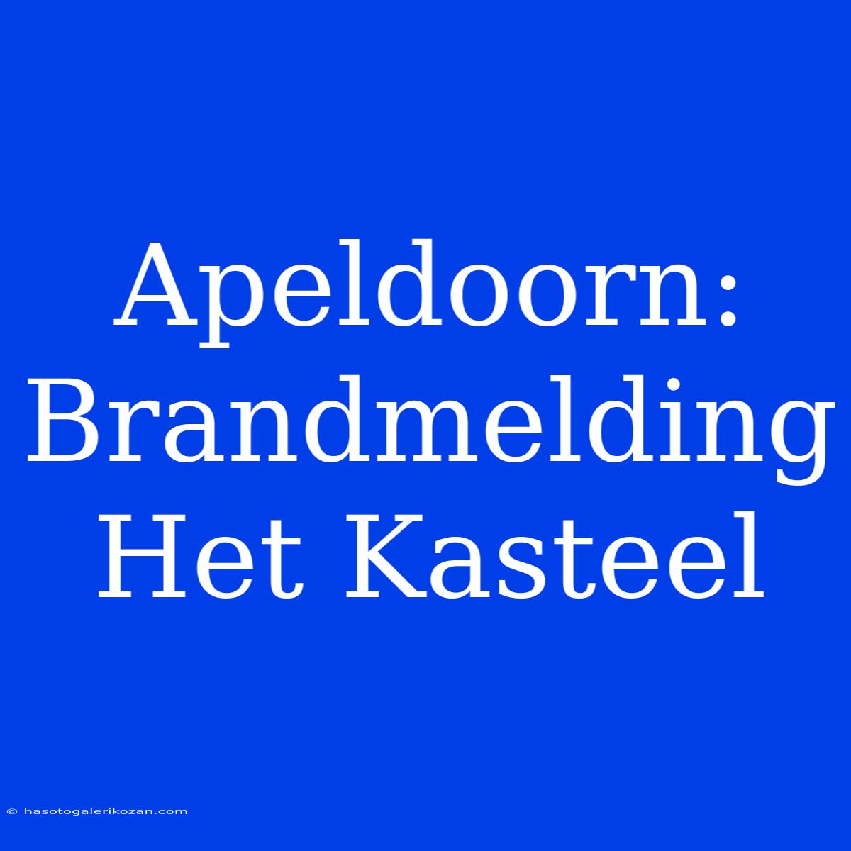 Apeldoorn: Brandmelding Het Kasteel