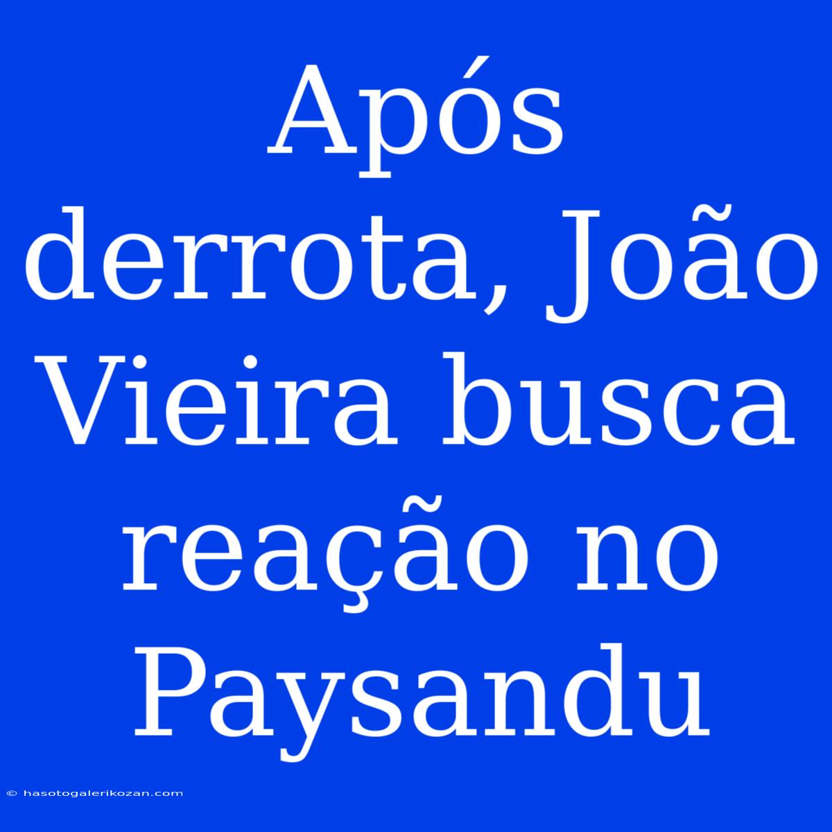 Após Derrota, João Vieira Busca Reação No Paysandu