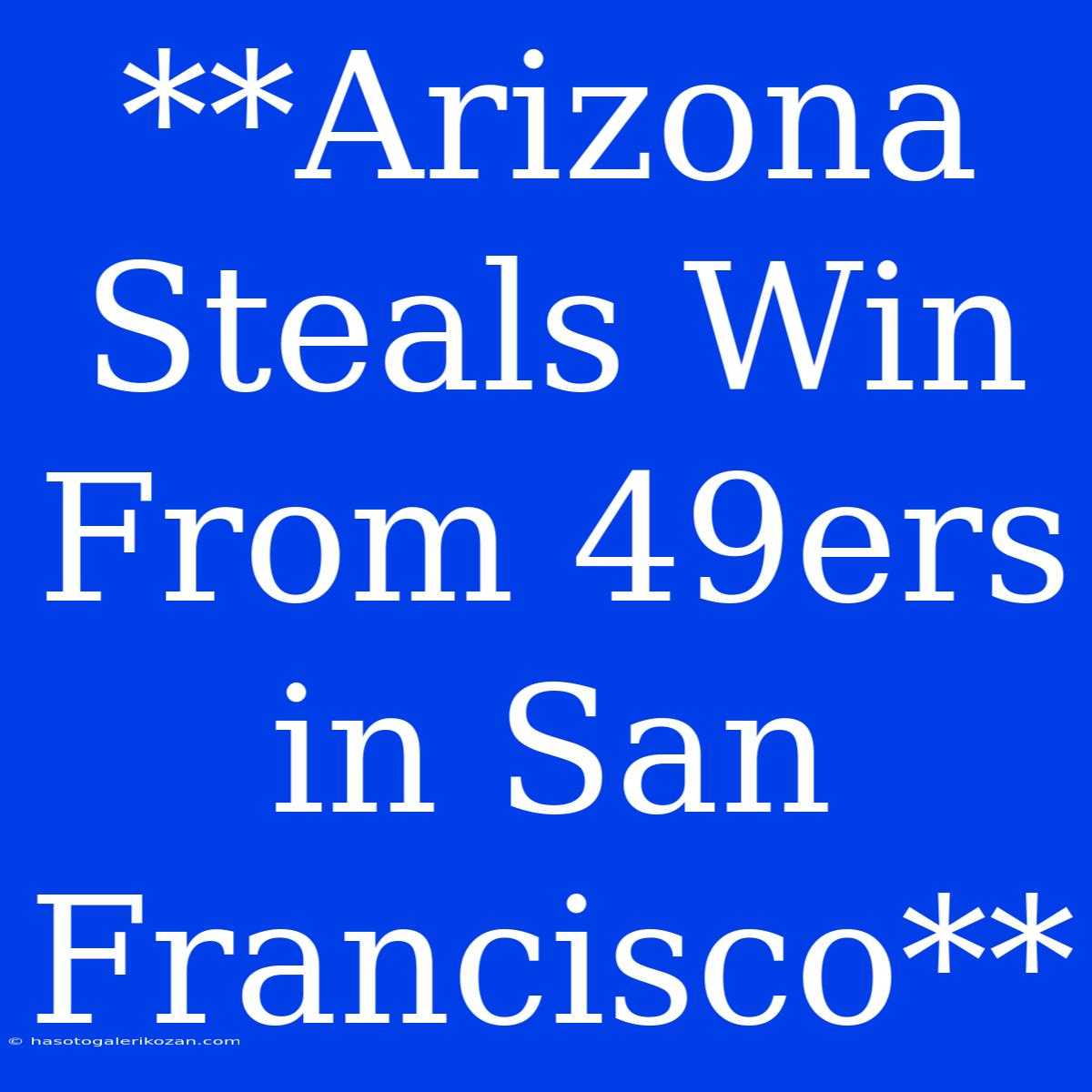 **Arizona Steals Win From 49ers In San Francisco**