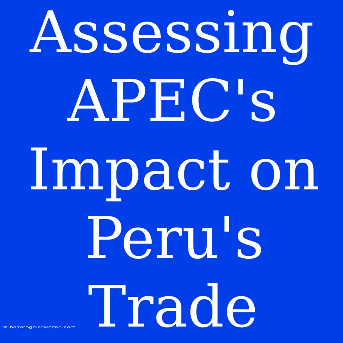 Assessing APEC's Impact On Peru's Trade