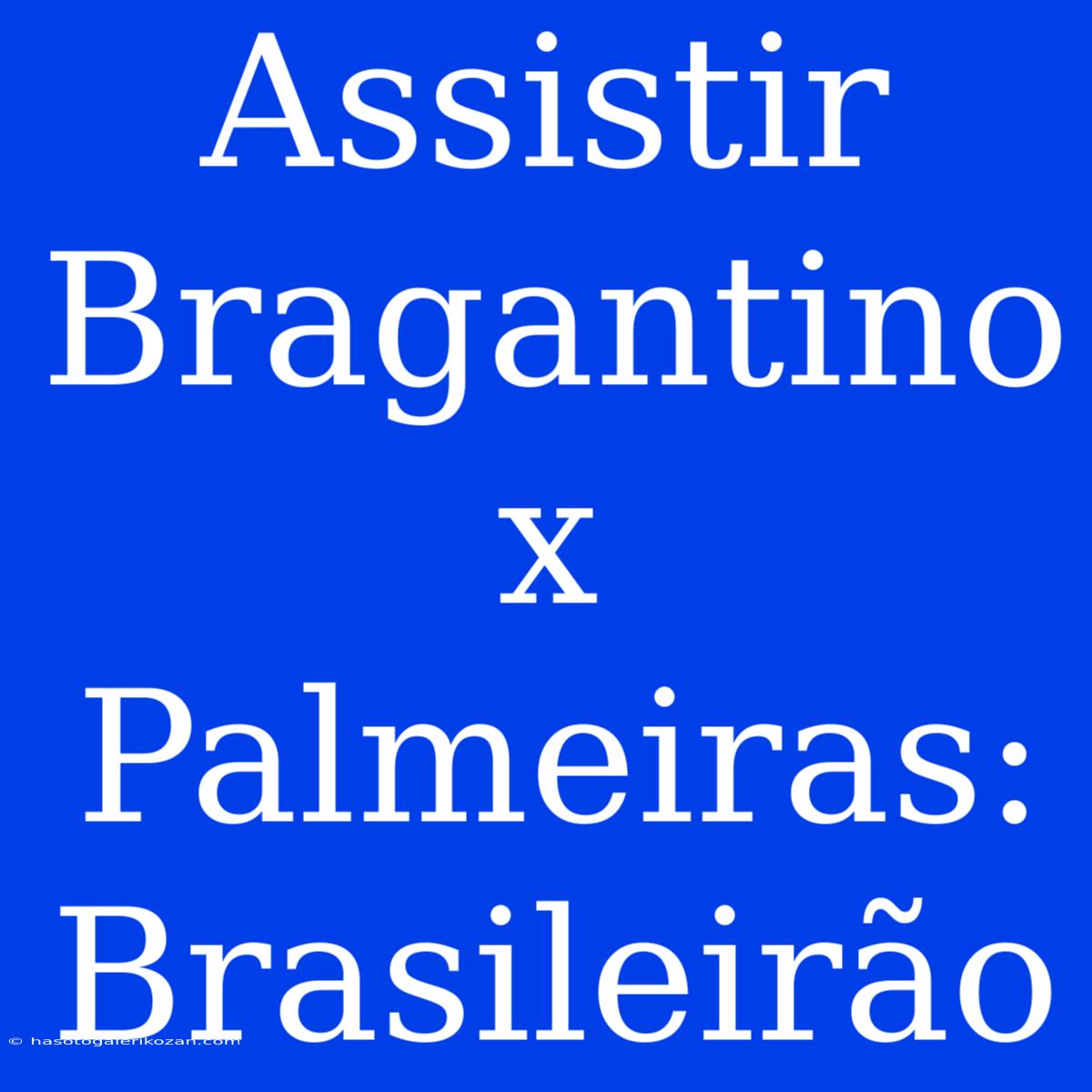 Assistir Bragantino X Palmeiras: Brasileirão