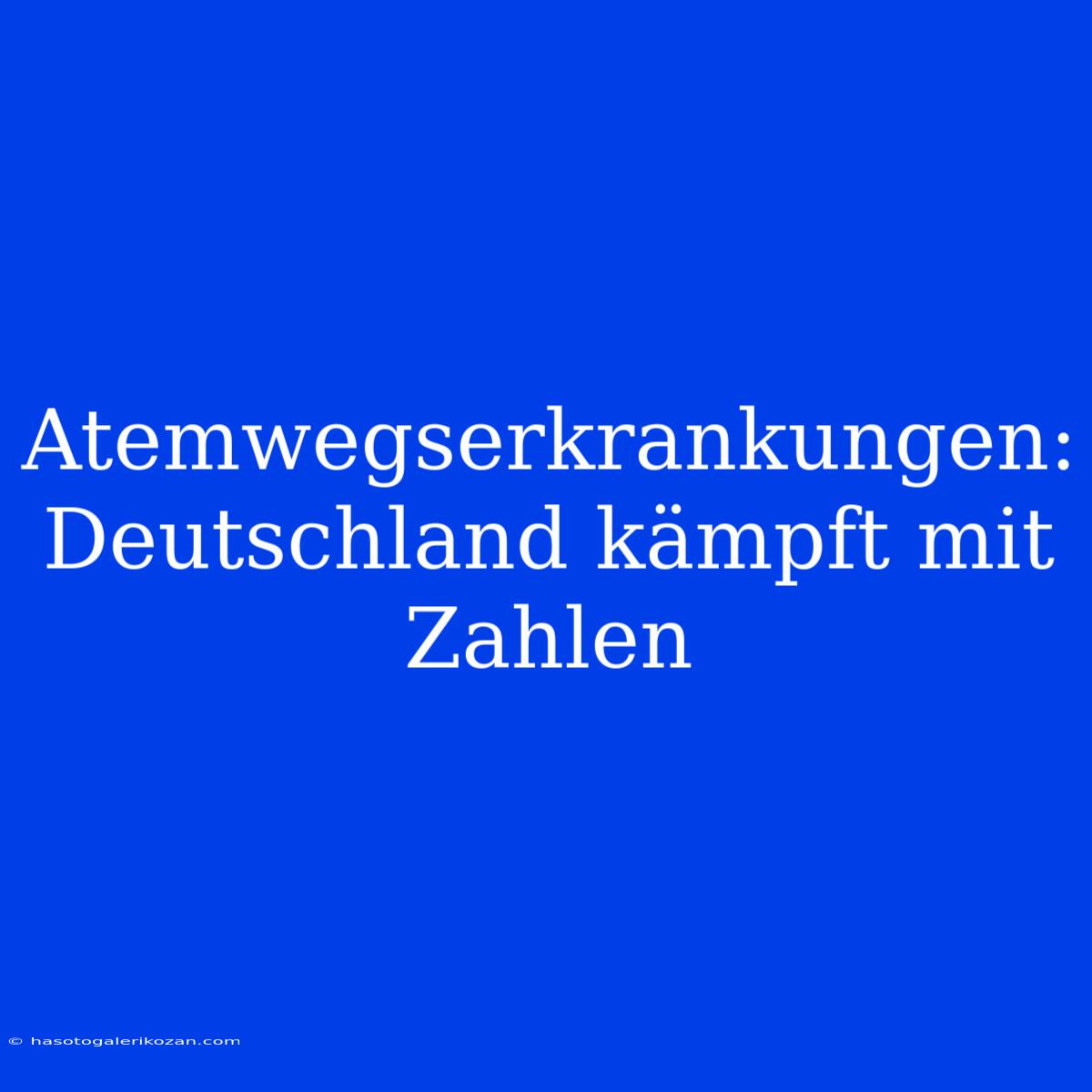 Atemwegserkrankungen:  Deutschland Kämpft Mit Zahlen