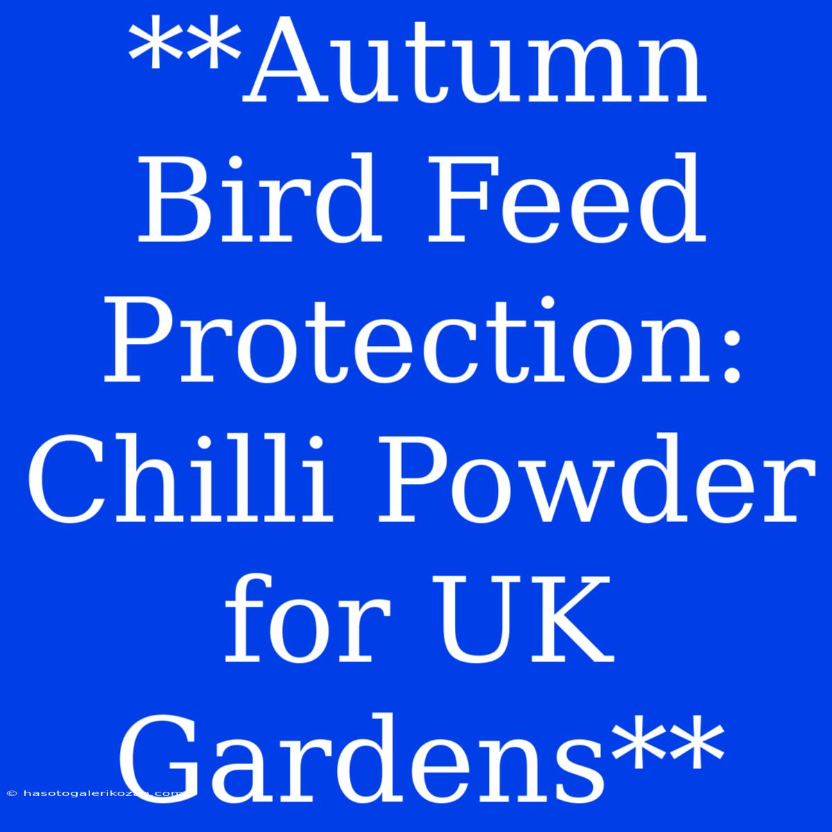 **Autumn Bird Feed Protection: Chilli Powder For UK Gardens**