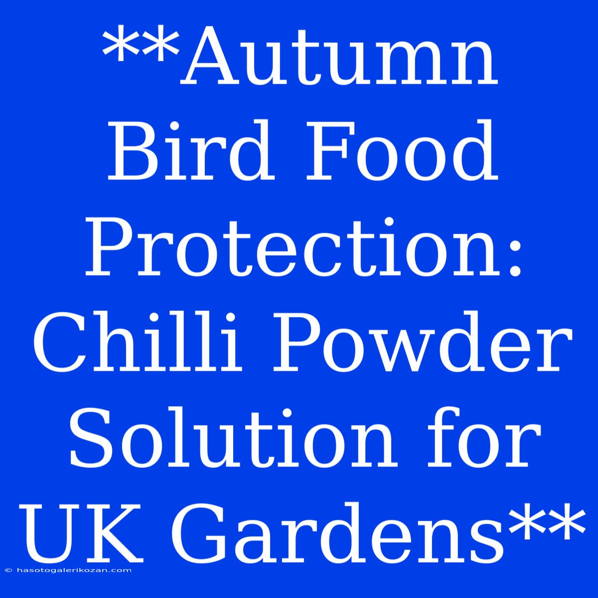 **Autumn Bird Food Protection: Chilli Powder Solution For UK Gardens**