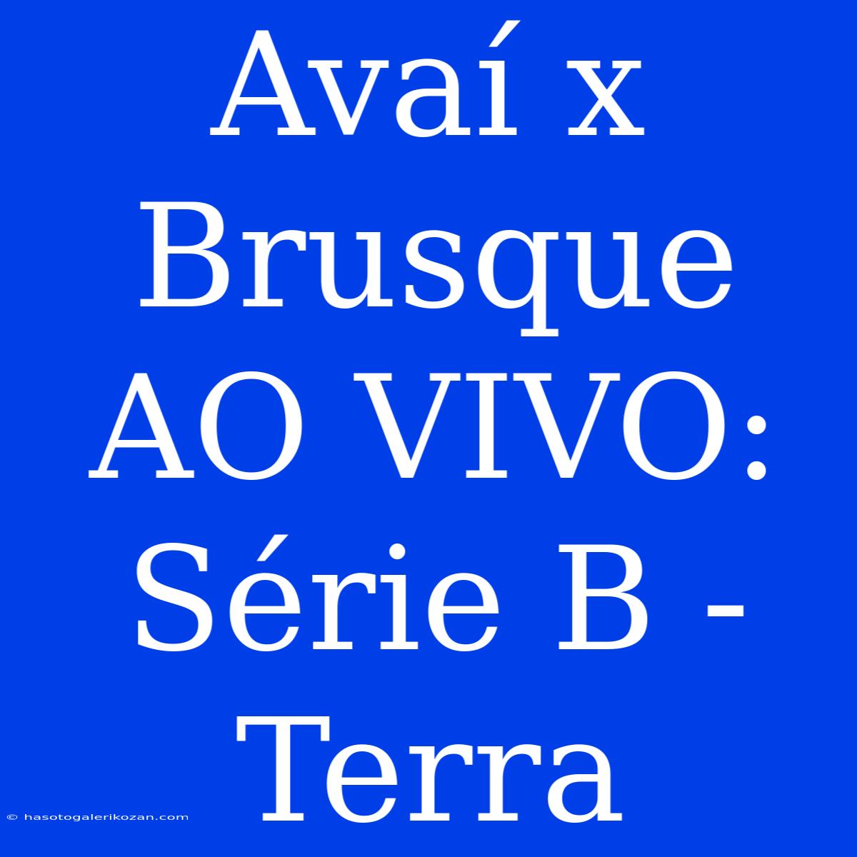 Avaí X Brusque AO VIVO: Série B - Terra