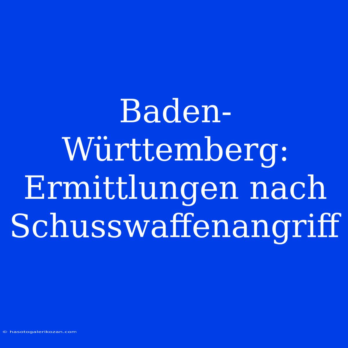 Baden-Württemberg: Ermittlungen Nach Schusswaffenangriff 