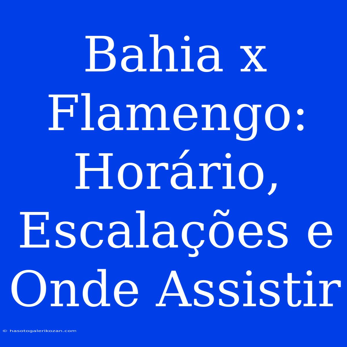 Bahia X Flamengo: Horário, Escalações E Onde Assistir