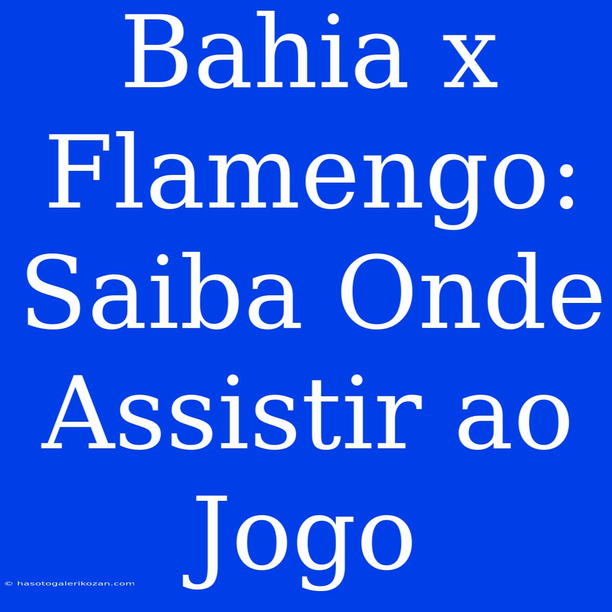 Bahia X Flamengo: Saiba Onde Assistir Ao Jogo