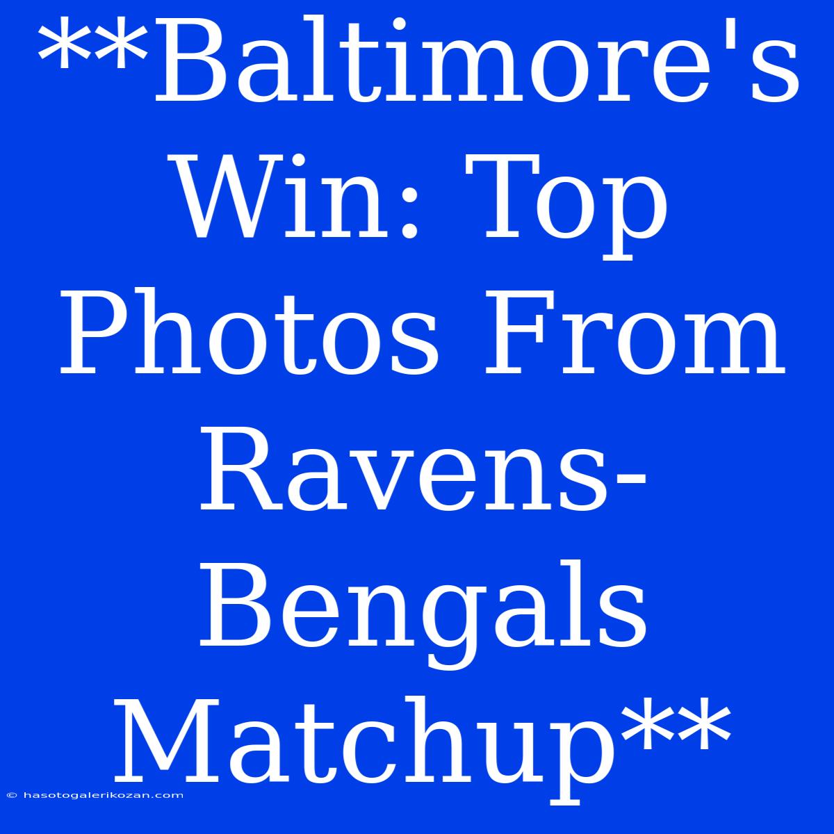 **Baltimore's Win: Top Photos From Ravens-Bengals Matchup**