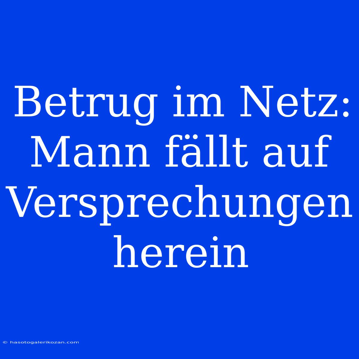 Betrug Im Netz: Mann Fällt Auf Versprechungen Herein 