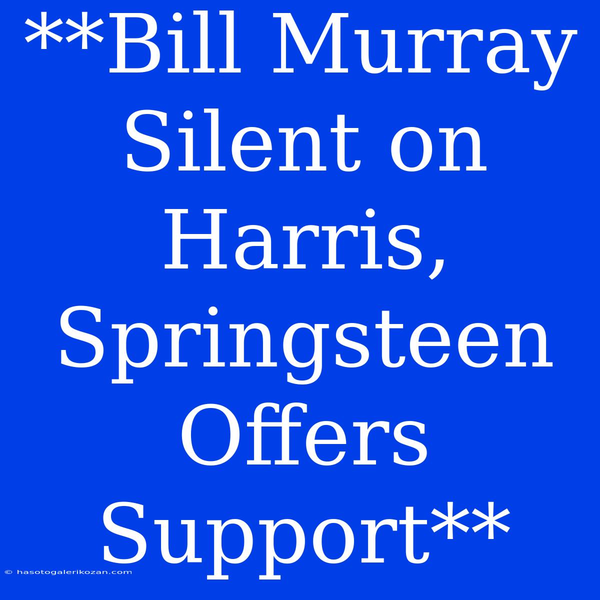 **Bill Murray Silent On Harris, Springsteen Offers Support**