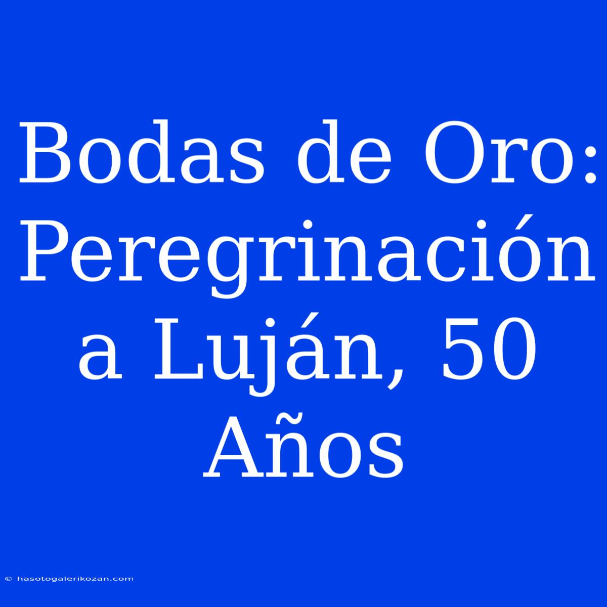 Bodas De Oro: Peregrinación A Luján, 50 Años