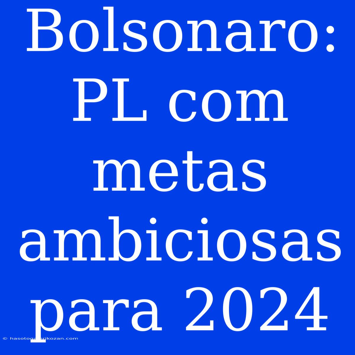 Bolsonaro: PL Com Metas Ambiciosas Para 2024