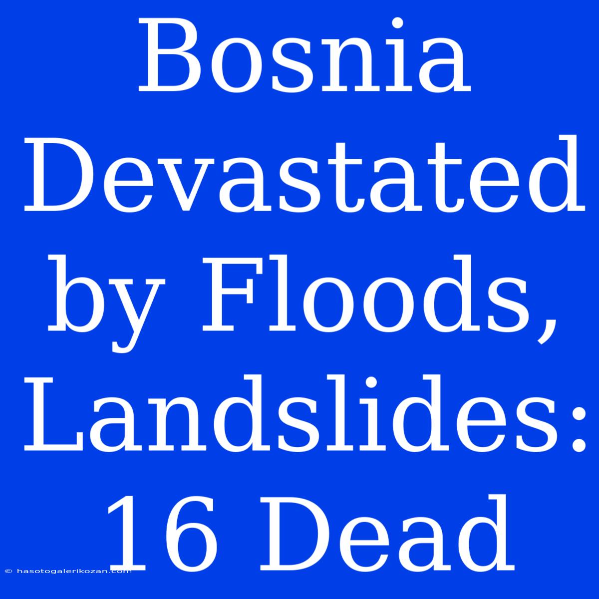 Bosnia Devastated By Floods, Landslides: 16 Dead