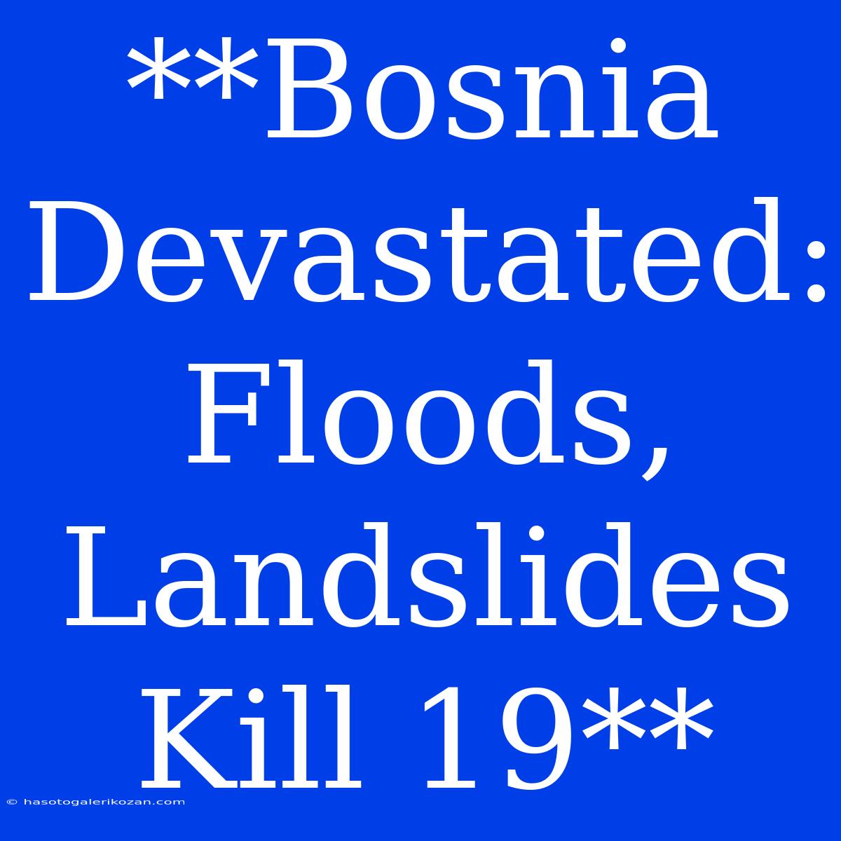 **Bosnia Devastated: Floods, Landslides Kill 19**