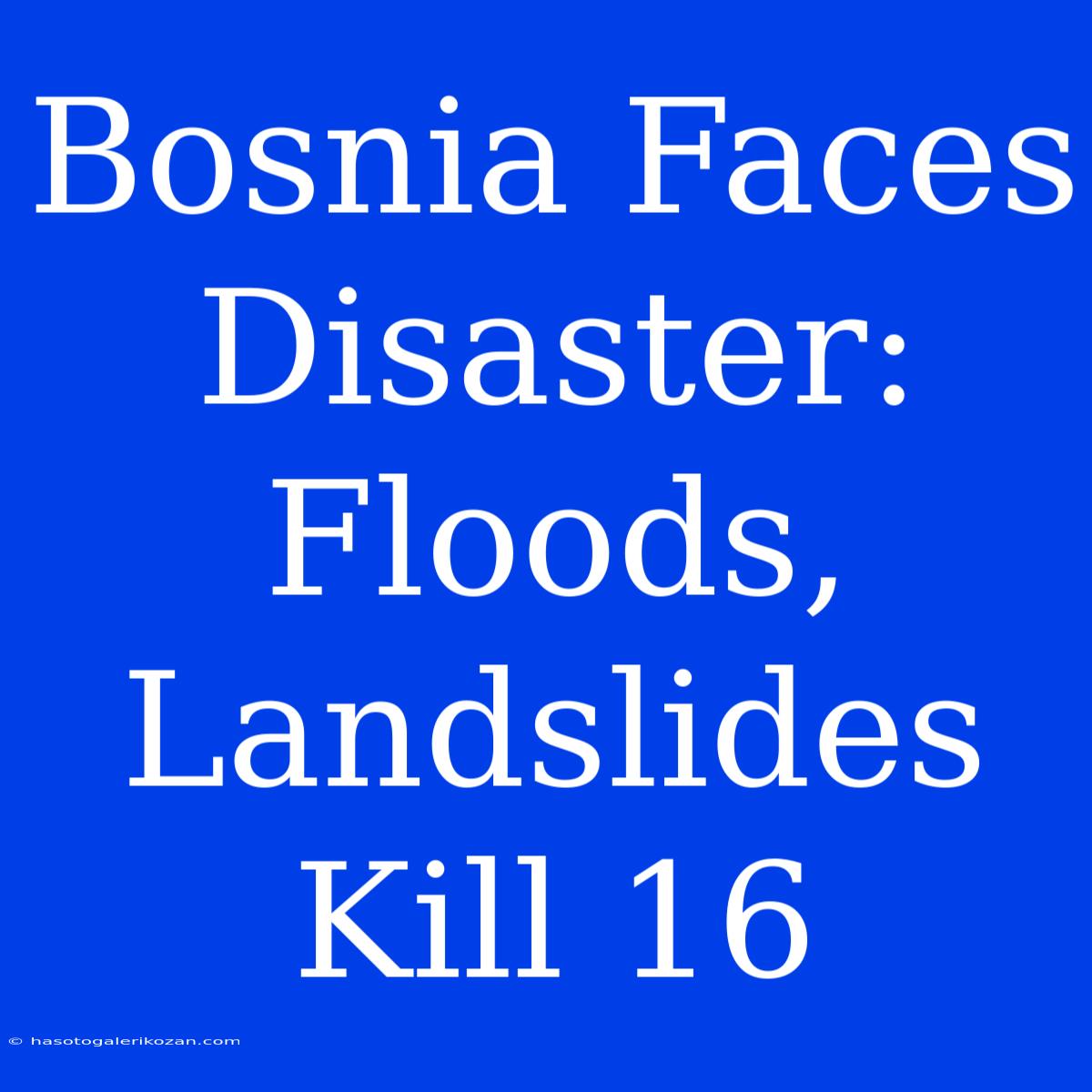 Bosnia Faces Disaster: Floods, Landslides Kill 16