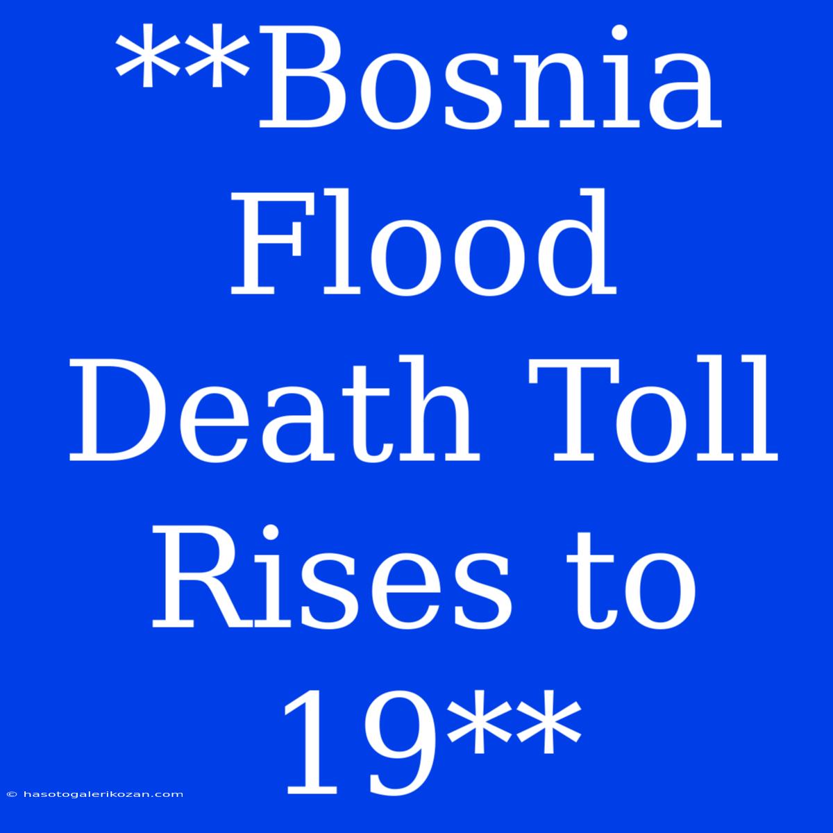 **Bosnia Flood Death Toll Rises To 19**