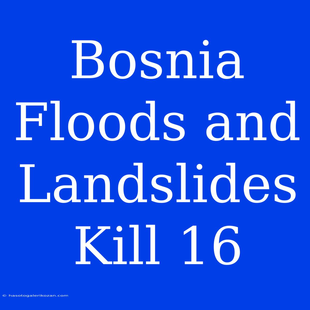 Bosnia Floods And Landslides Kill 16