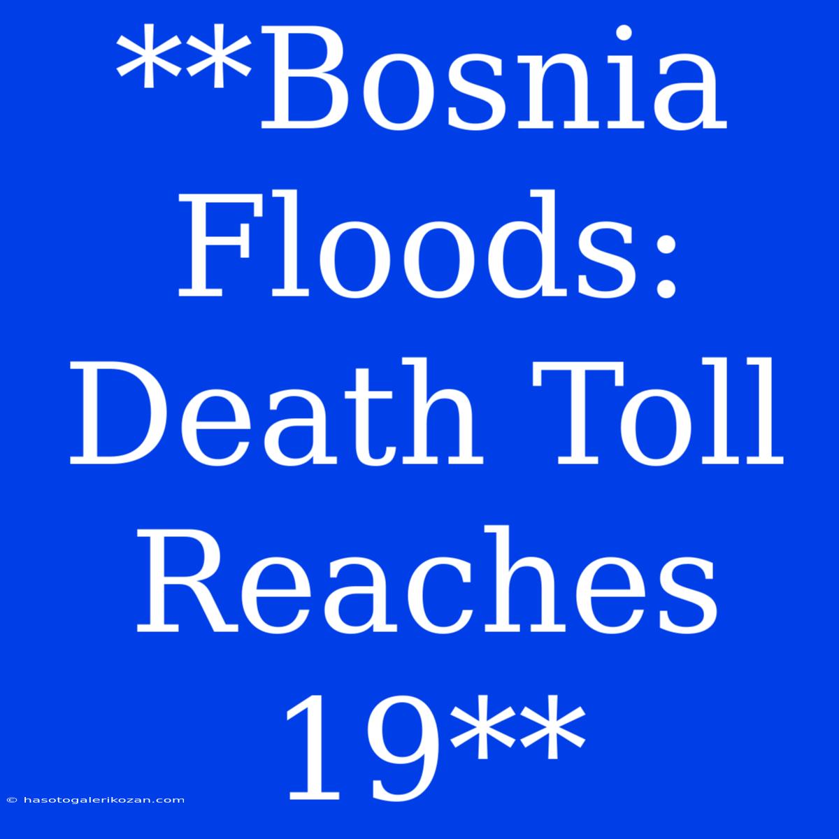 **Bosnia Floods: Death Toll Reaches 19**