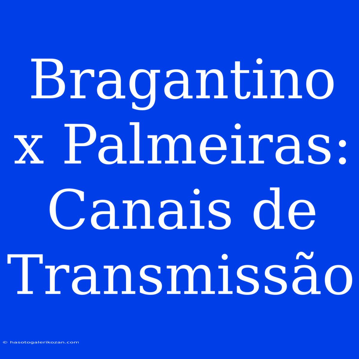 Bragantino X Palmeiras: Canais De Transmissão