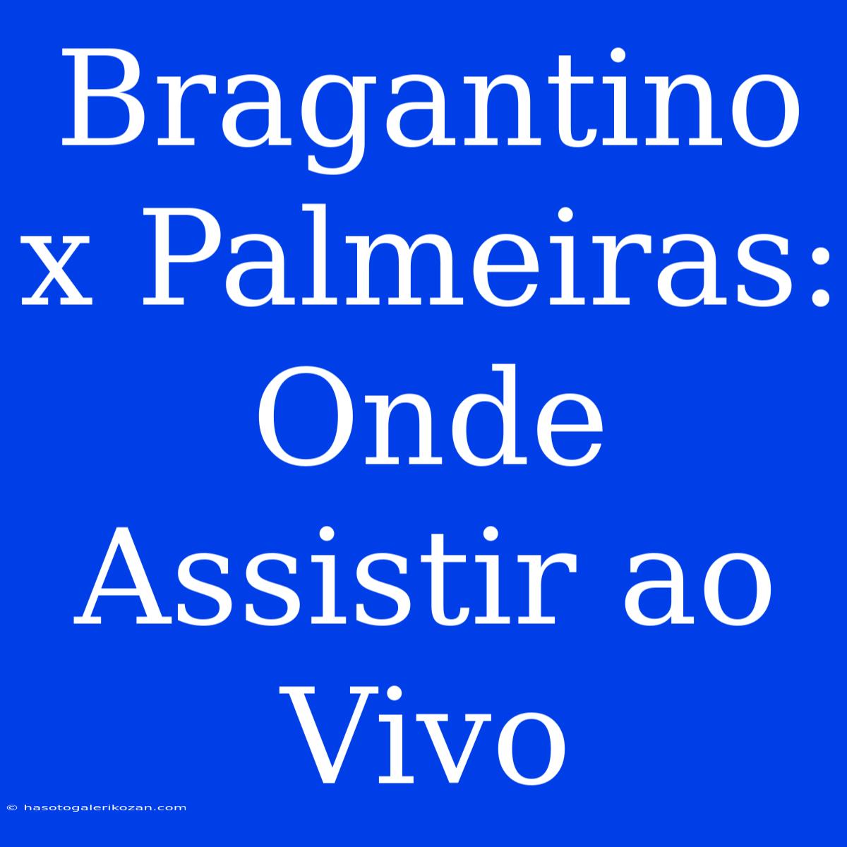 Bragantino X Palmeiras: Onde Assistir Ao Vivo