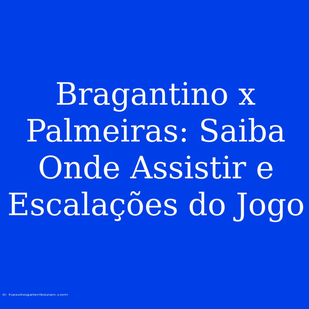 Bragantino X Palmeiras: Saiba Onde Assistir E Escalações Do Jogo