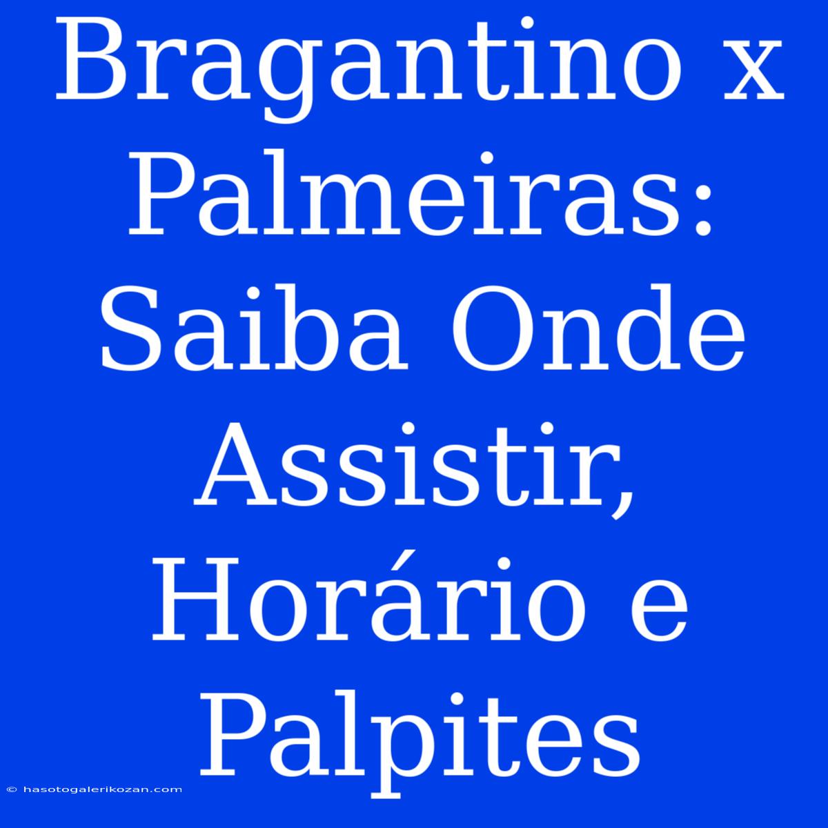 Bragantino X Palmeiras: Saiba Onde Assistir, Horário E Palpites