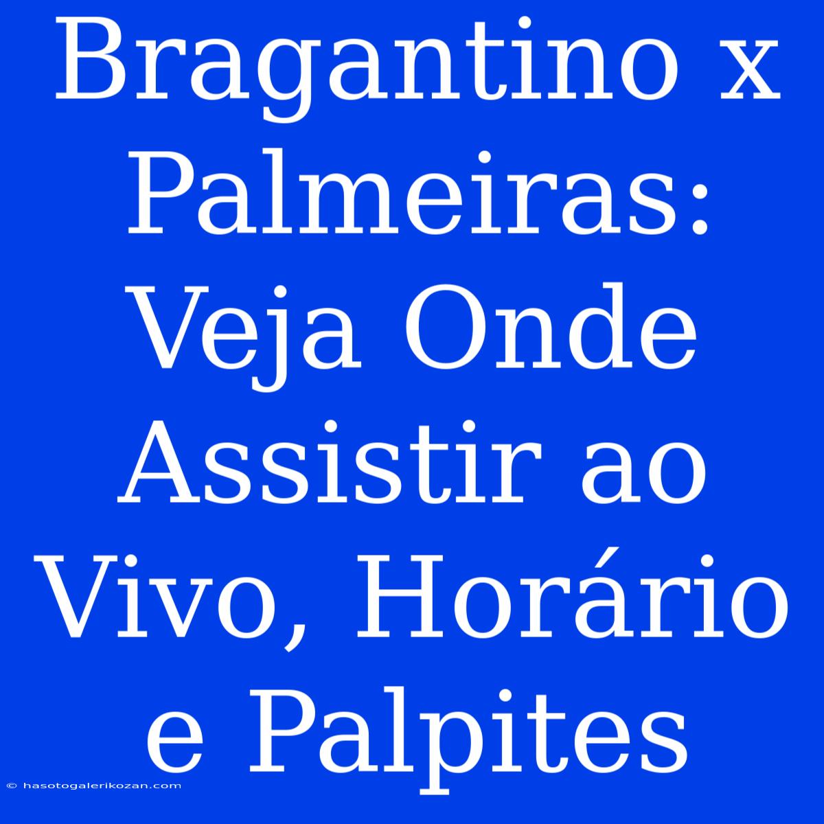 Bragantino X Palmeiras: Veja Onde Assistir Ao Vivo, Horário E Palpites