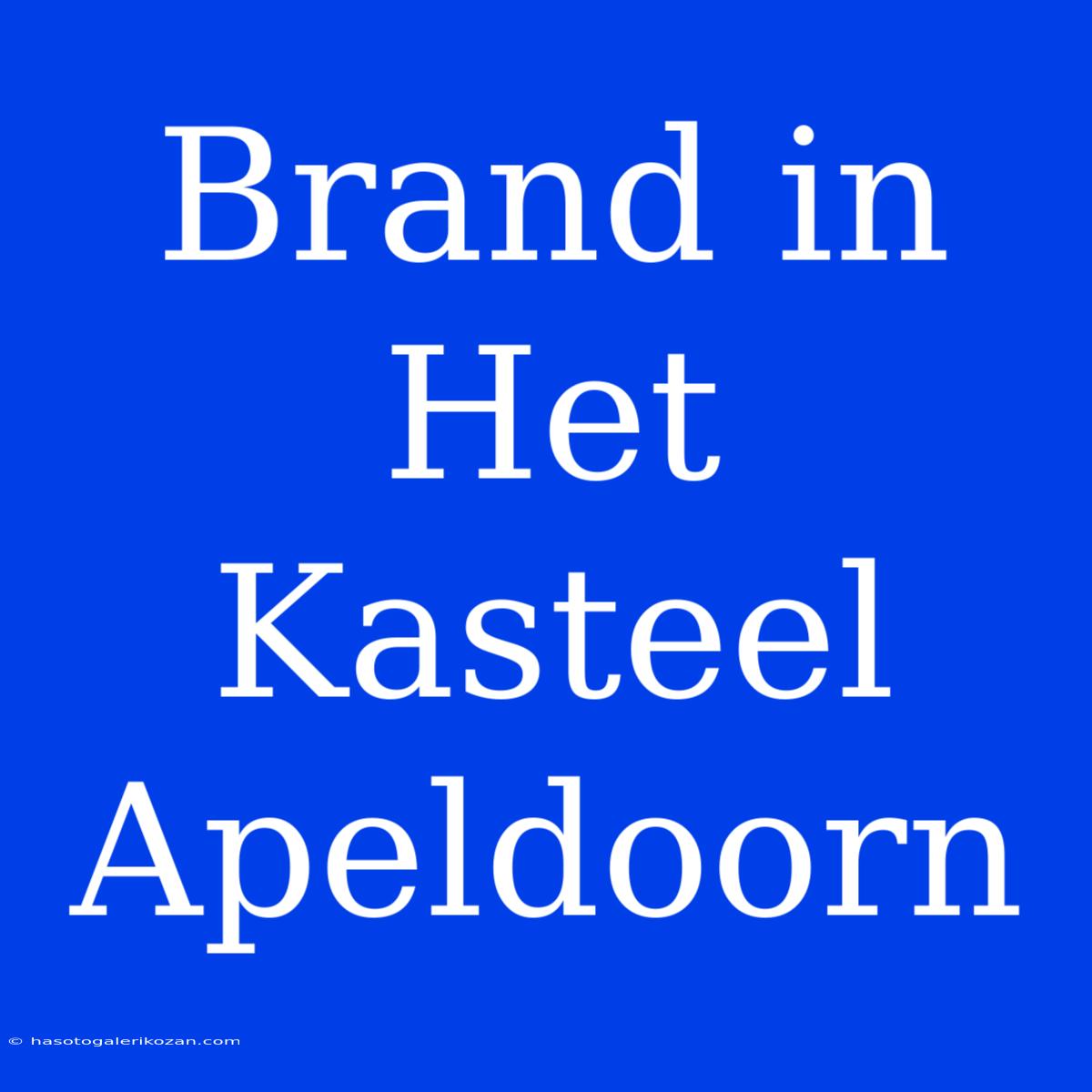 Brand In Het Kasteel Apeldoorn