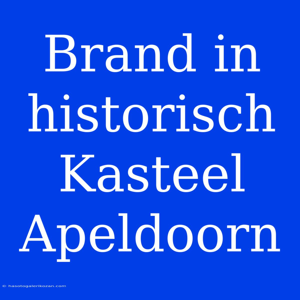 Brand In Historisch Kasteel Apeldoorn