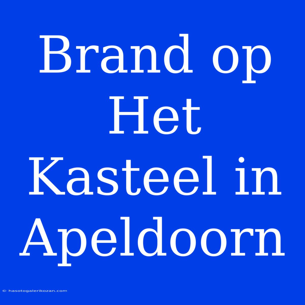 Brand Op Het Kasteel In Apeldoorn 