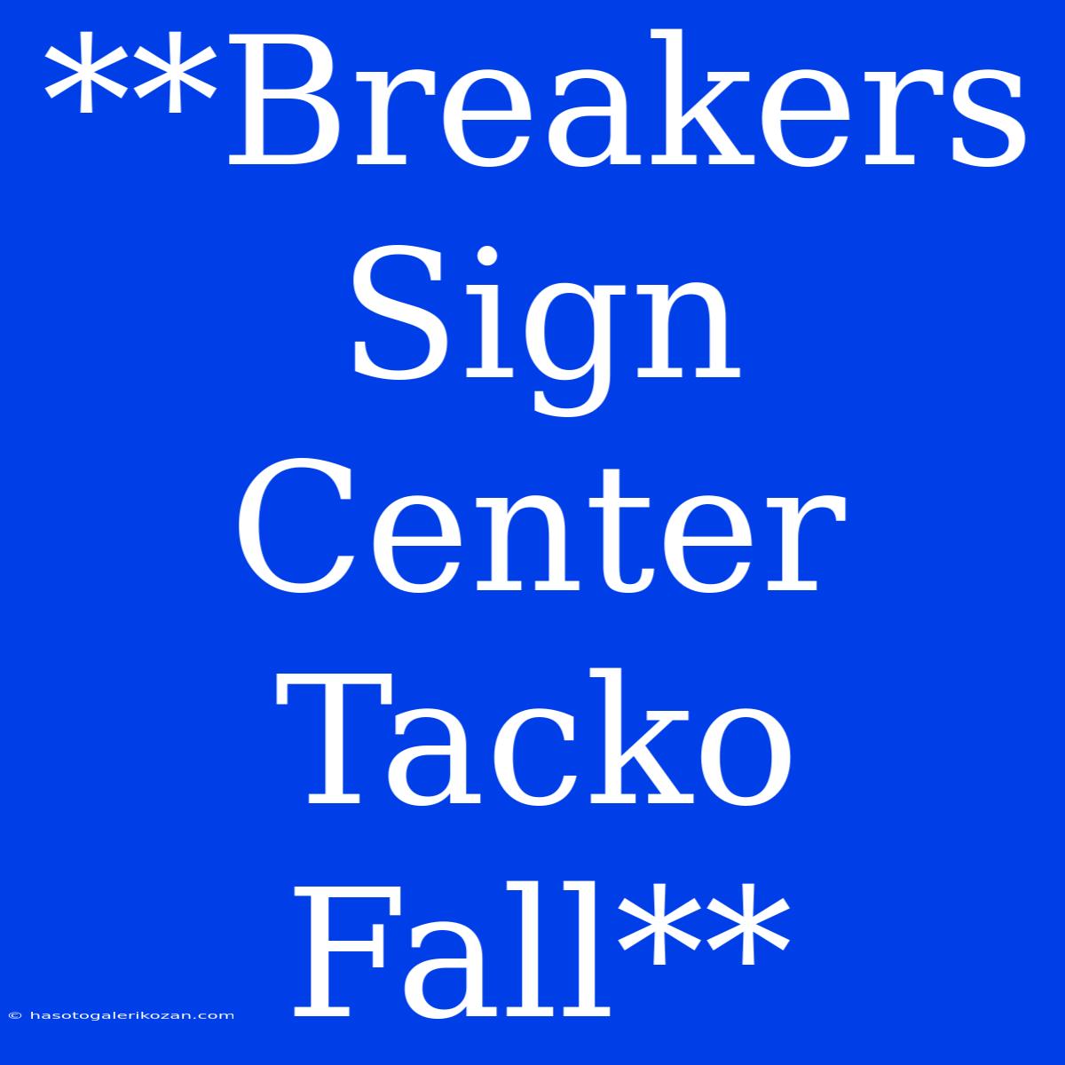 **Breakers Sign Center Tacko Fall**