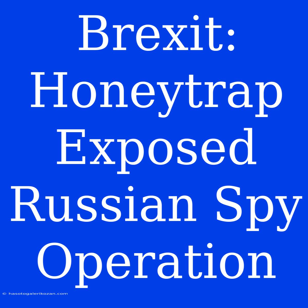 Brexit: Honeytrap Exposed Russian Spy Operation 