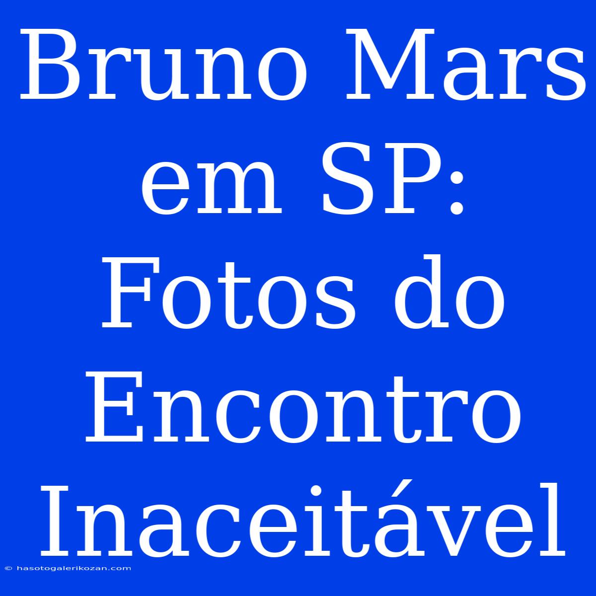 Bruno Mars Em SP: Fotos Do Encontro Inaceitável