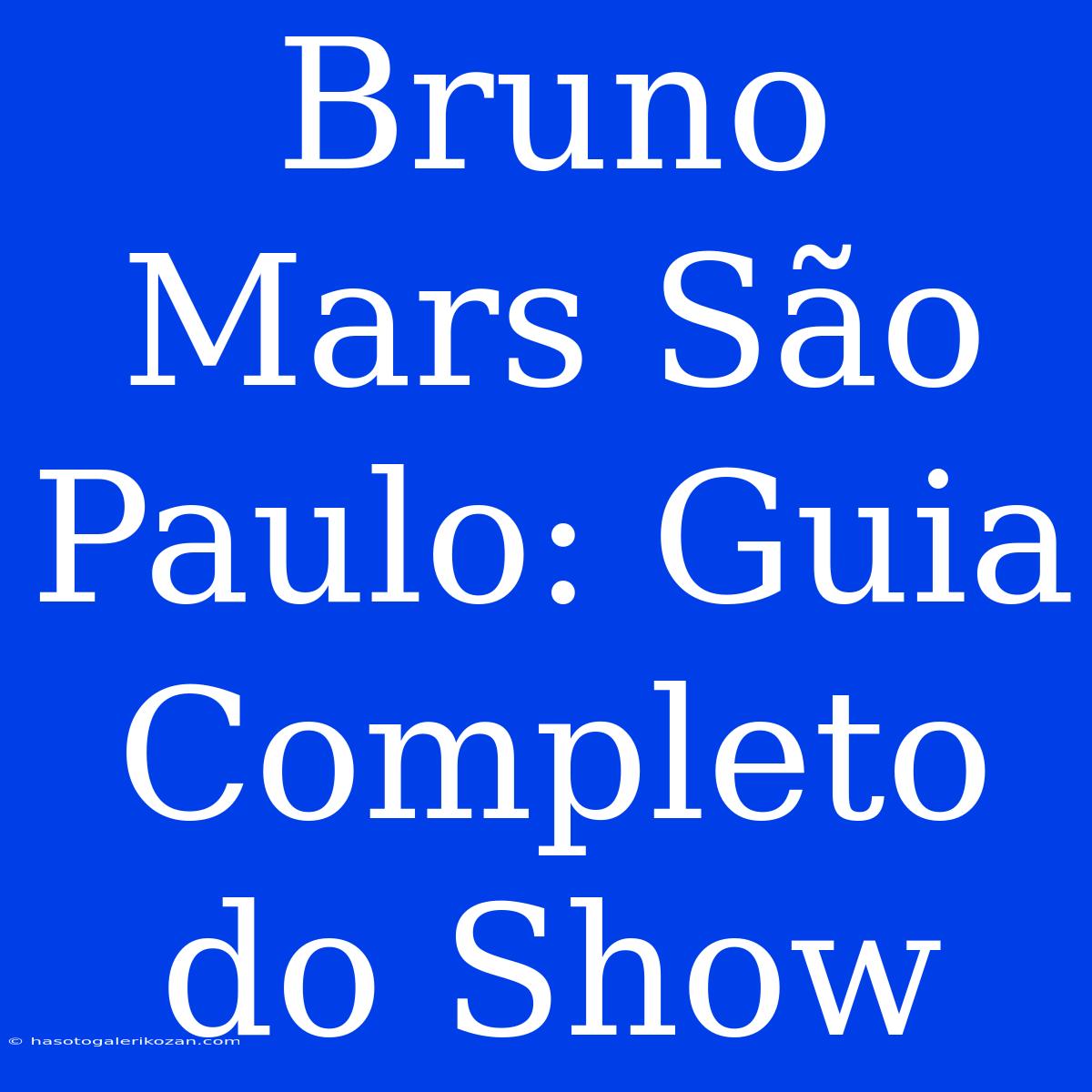 Bruno Mars São Paulo: Guia Completo Do Show